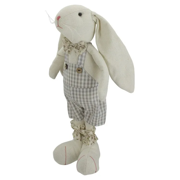 14.5" Beige and Cream Standing Boy Bunny Rabbit Spring Figure