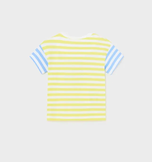 2pc Yellow and Blue Striped Tee w Shorts