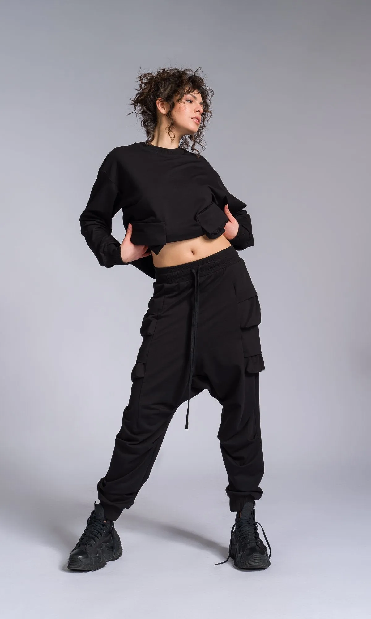 Adjustable Leg Pants with Layered Pockets