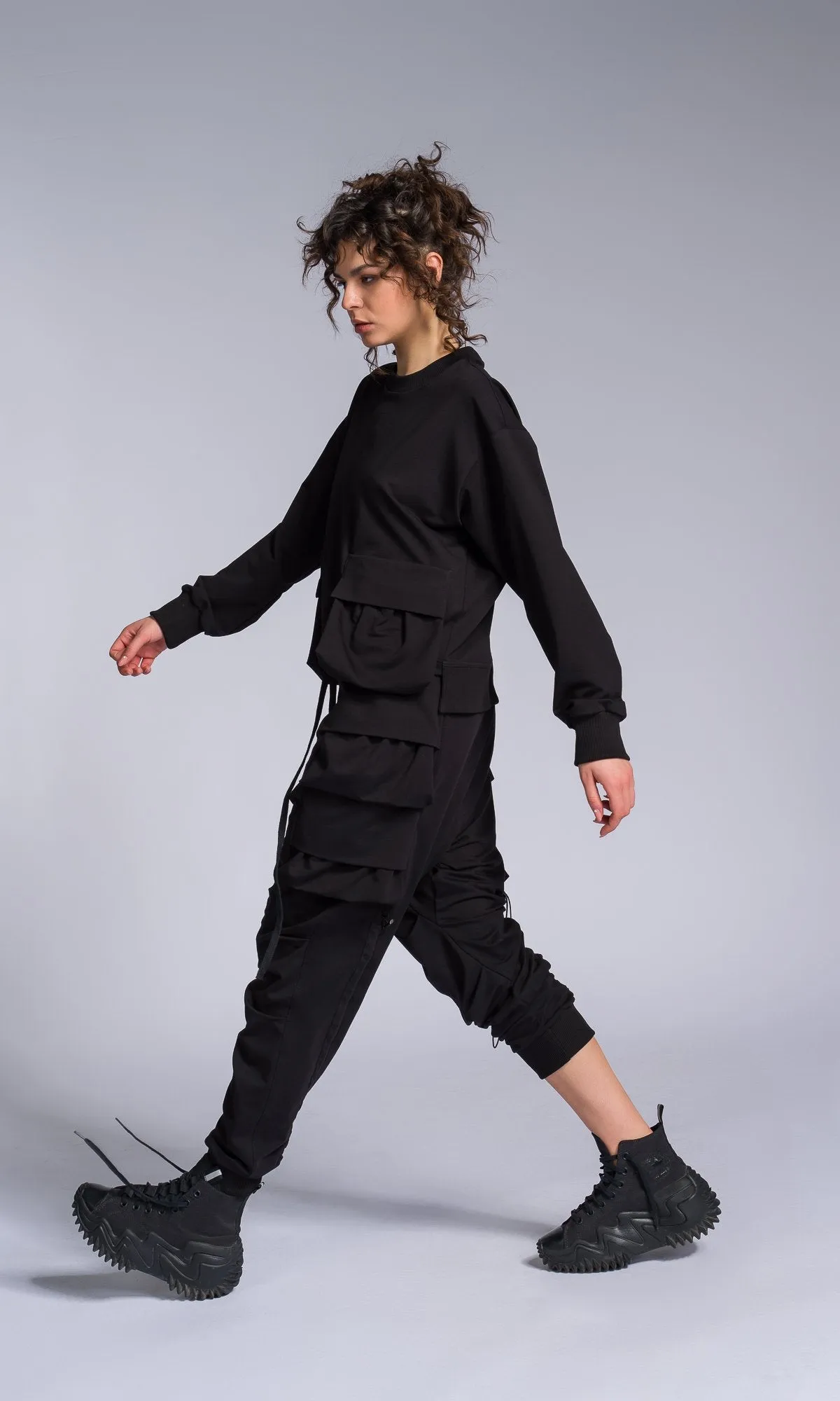 Adjustable Leg Pants with Layered Pockets