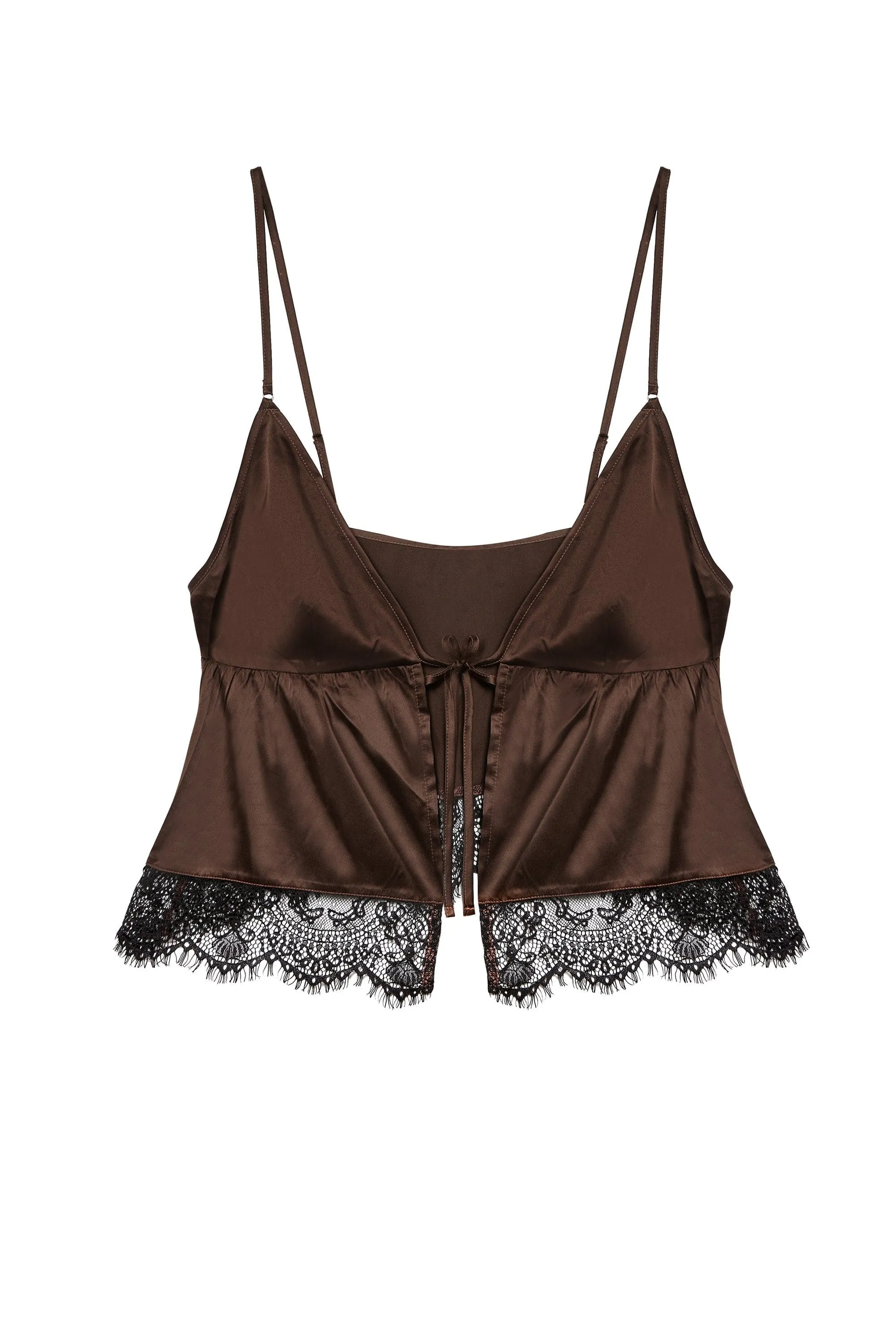 Alaia Chocolate Brown Caged Cami Pyjama Top & Shorts