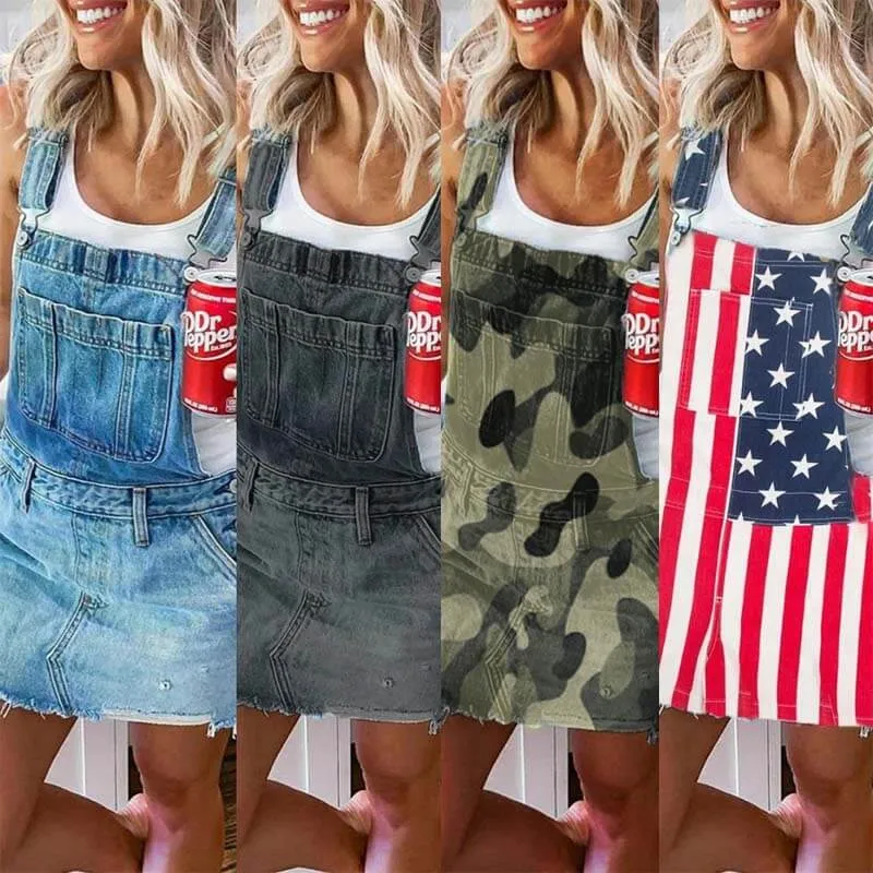 American Flag Overall Skirt