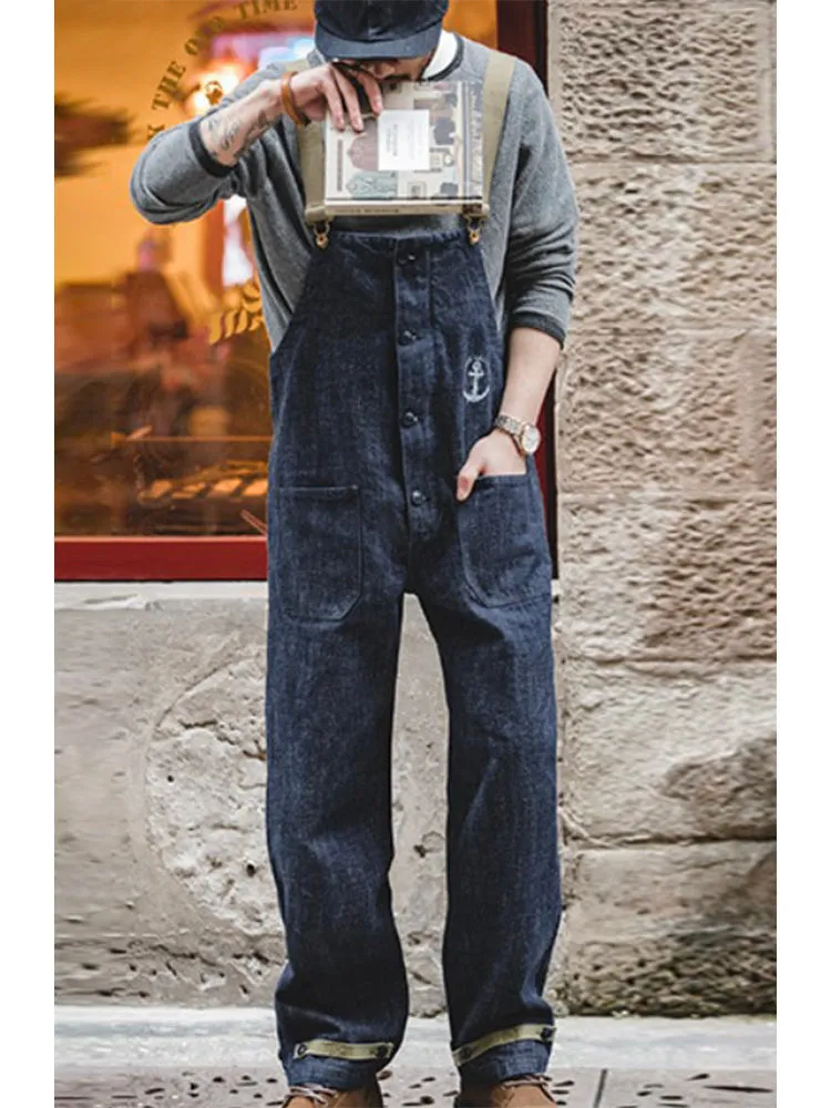 American Retro Style Navy Deck Overalls