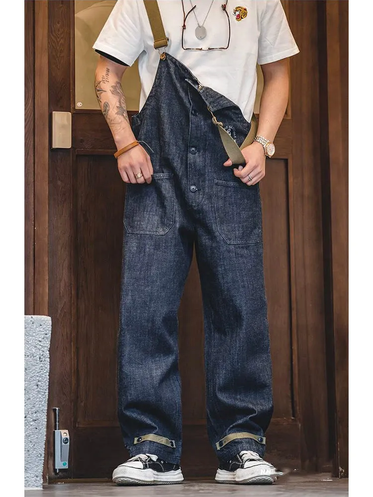 American Retro Style Navy Deck Overalls