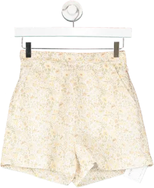 & Other Stories Cream / Green Floral Print Shorts UK 6