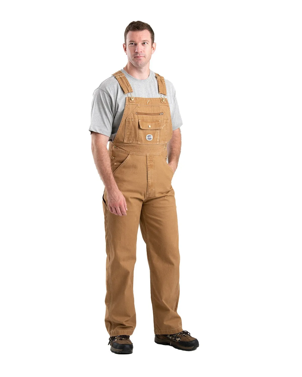 Berne Mens Vintage Washed Brown Duck 100% Cotton Bib Overall