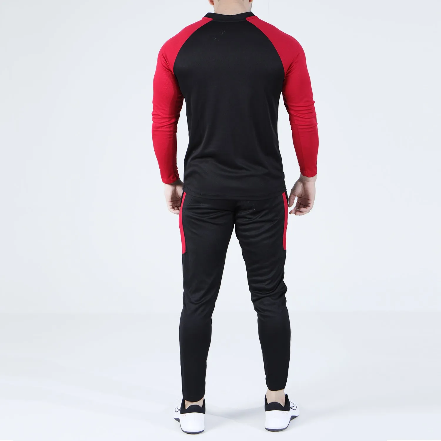 Black And Red Raglan Summer Tracksuit