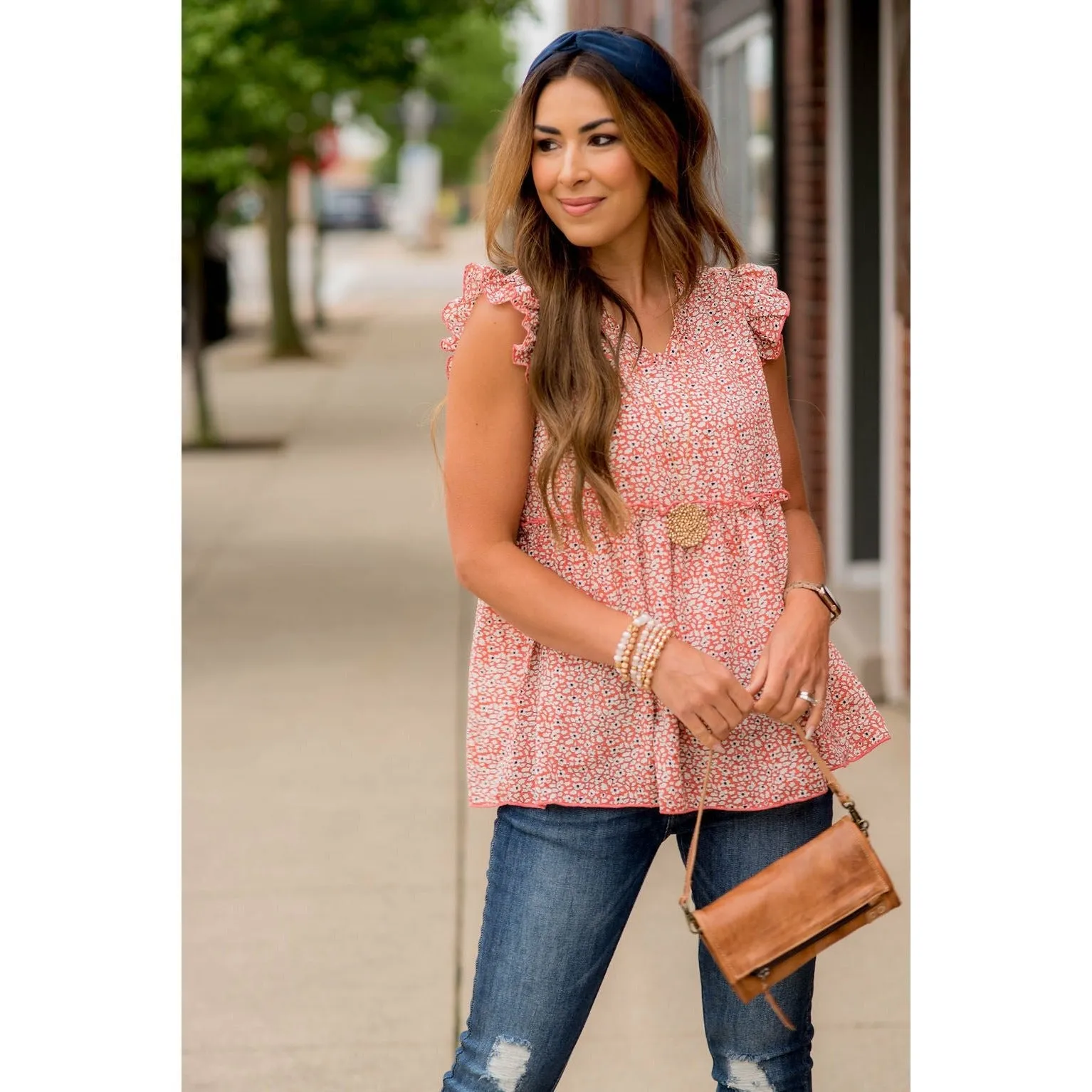 Blooming Ruffle Peplum Tank