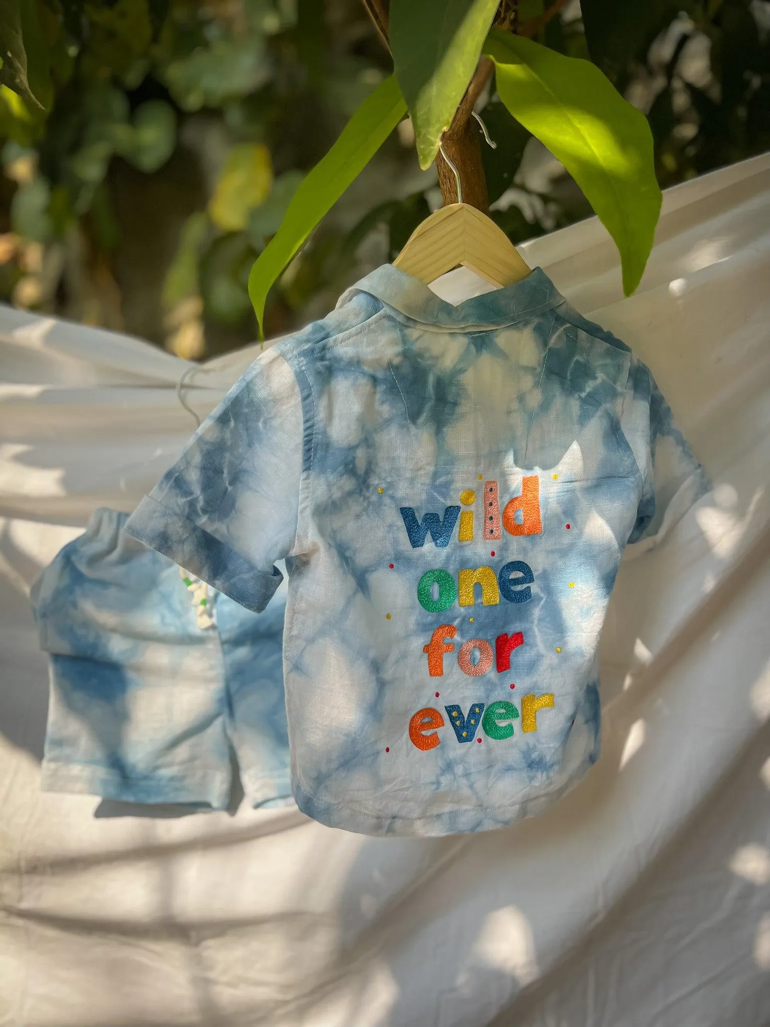 BLUE TIE DYE CO-RD SET - SET OF 2