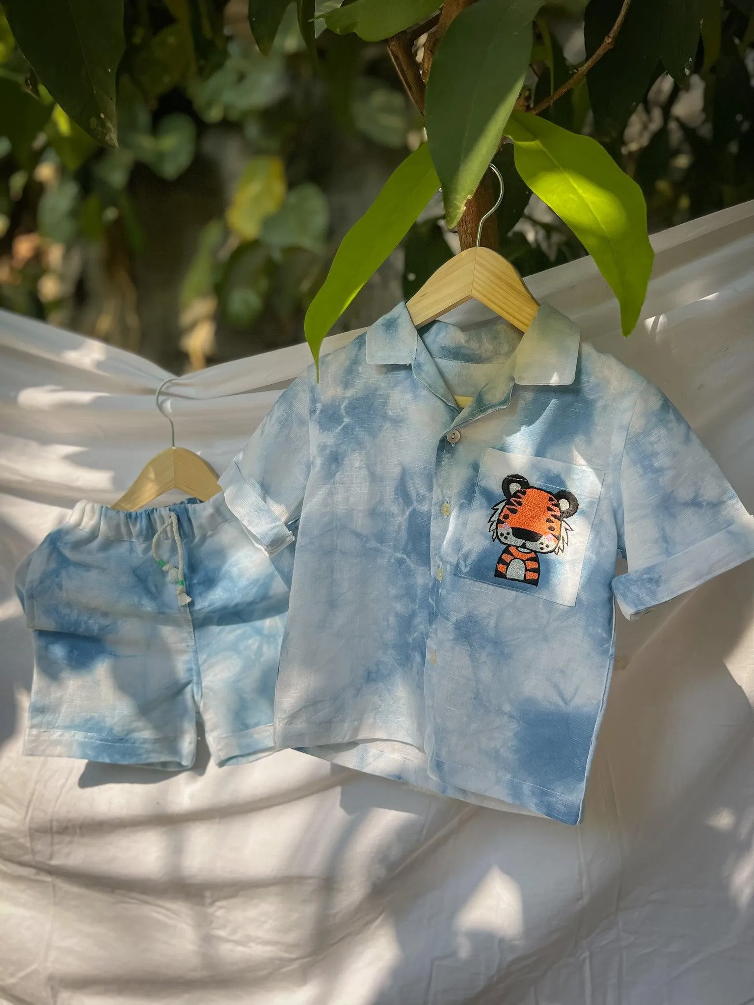 BLUE TIE DYE CO-RD SET - SET OF 2