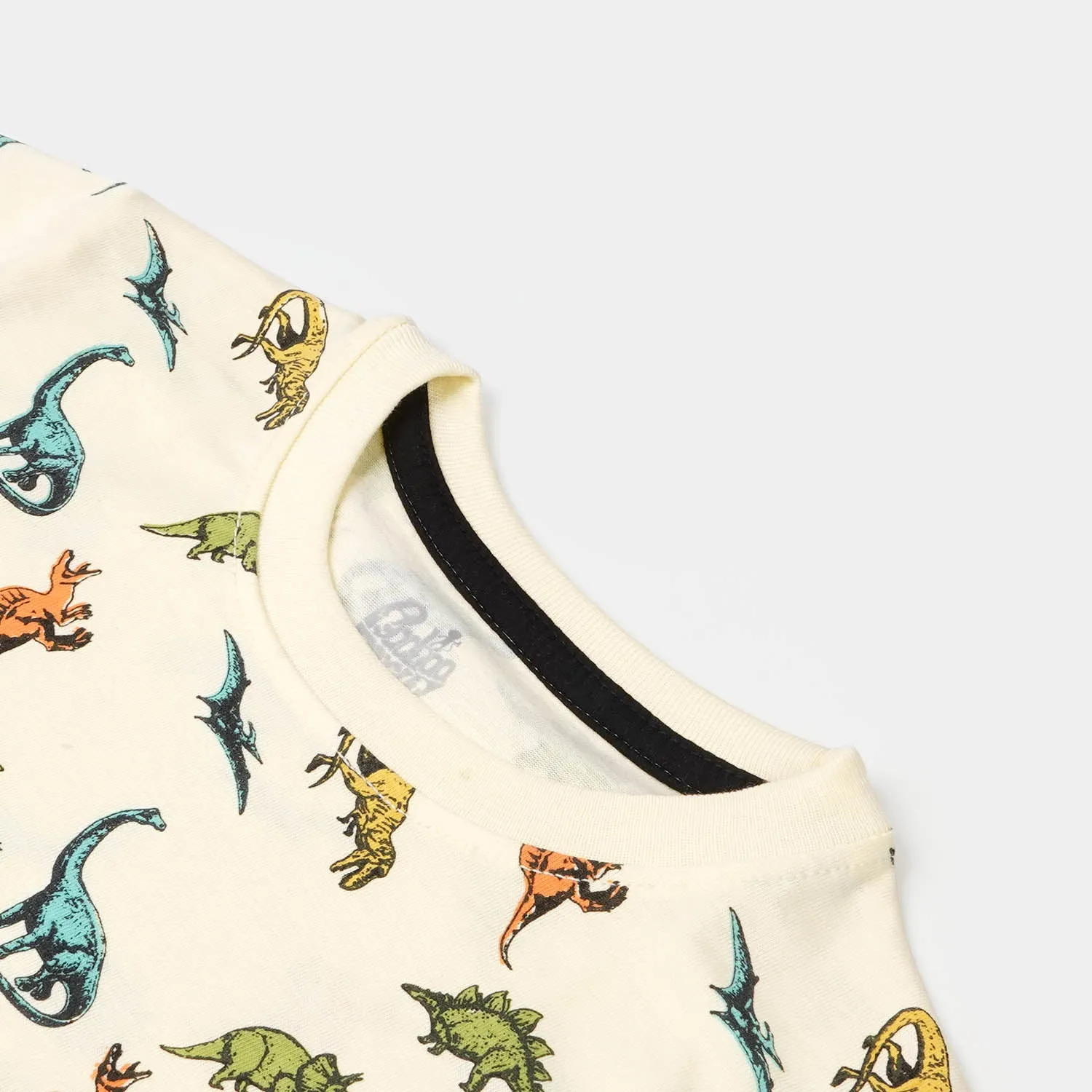 Boys Cotton Night Wear Dino & Dino - Cream