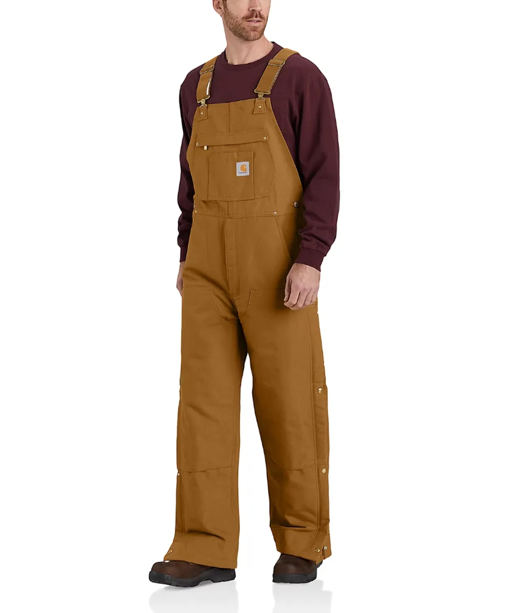 Carhartt Men's Insulated Bib Overalls - Carhartt Brown