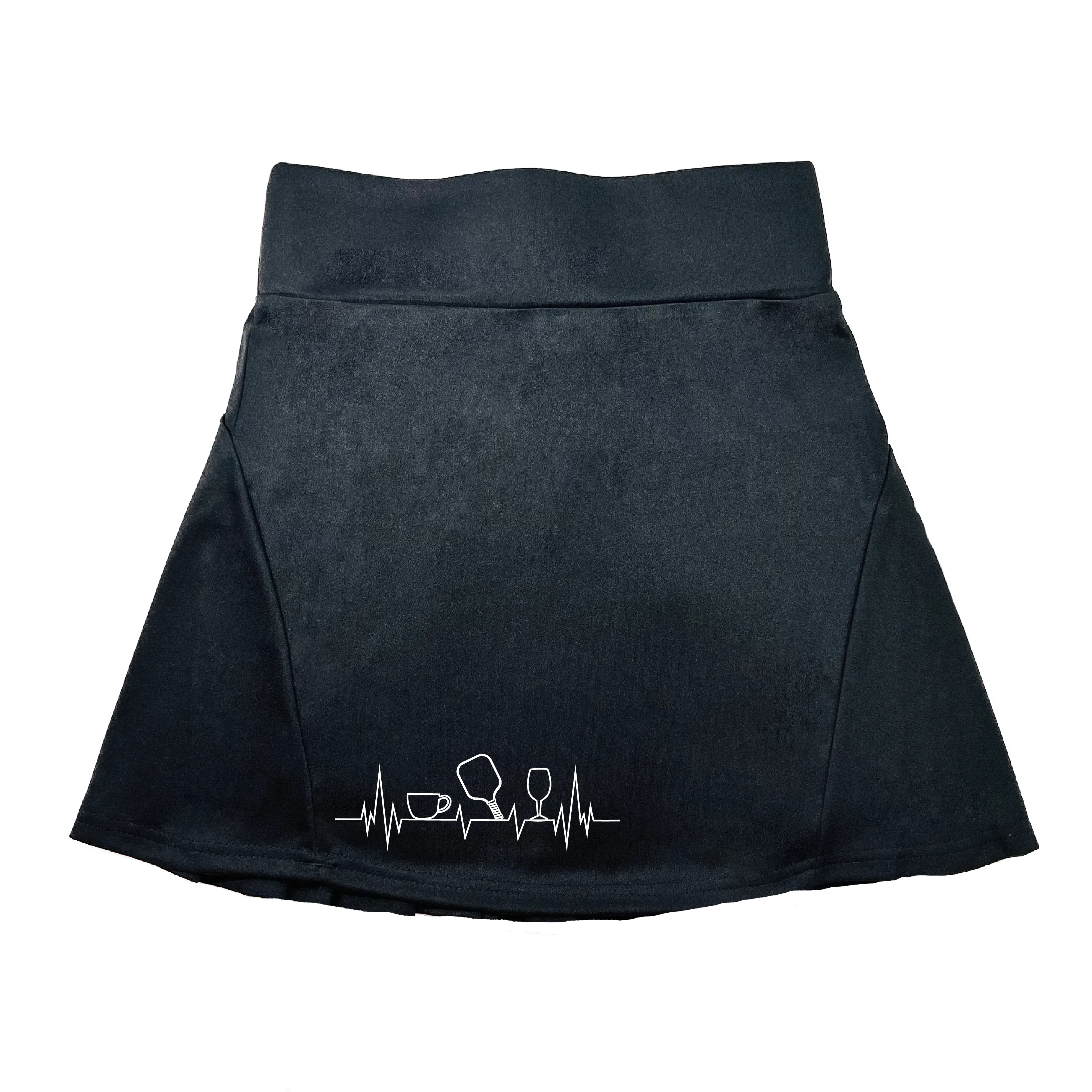 Coffee, Pickleball, Wine Heartbeat EGK | Women's Flirty Pickleball Skort