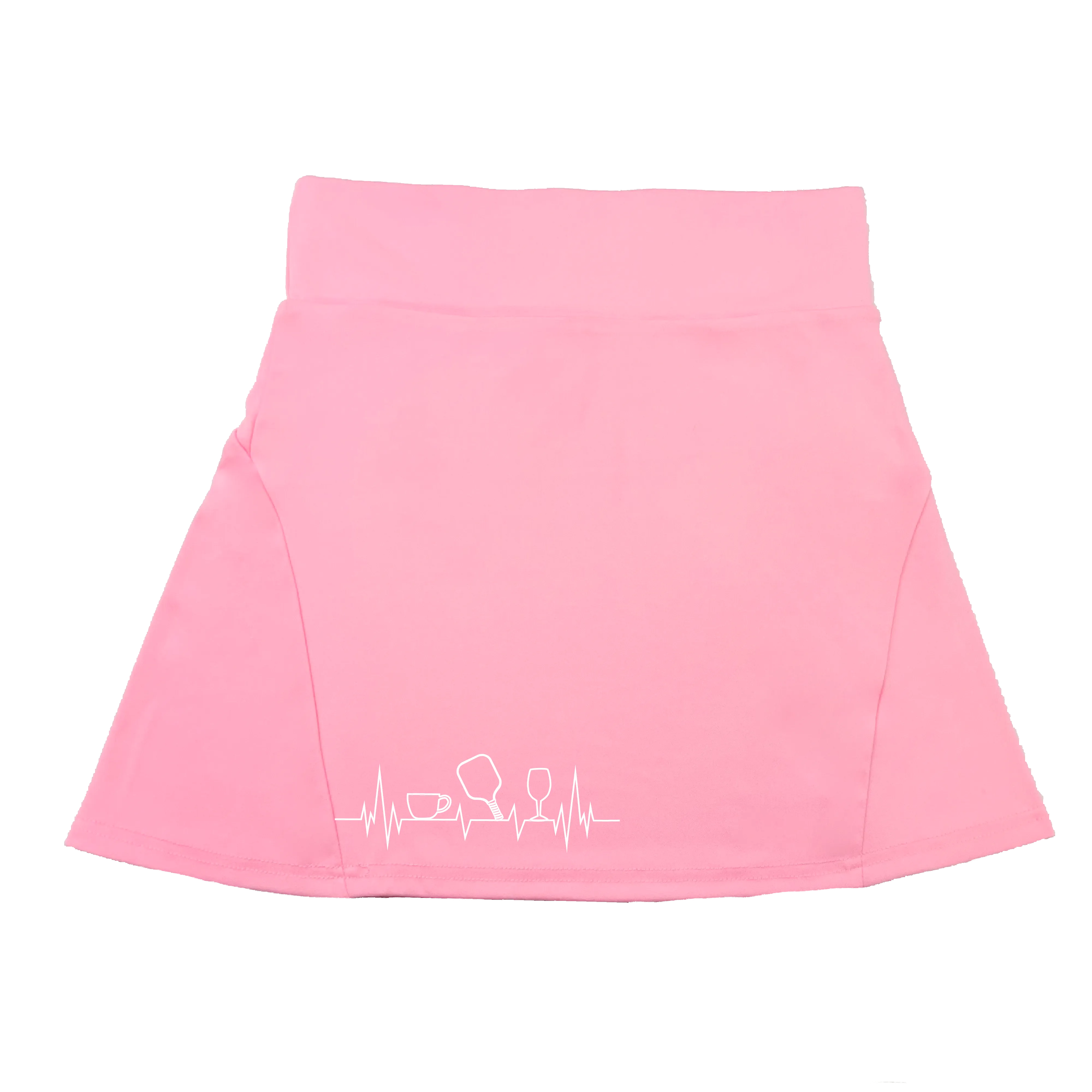 Coffee, Pickleball, Wine Heartbeat EGK | Women's Flirty Pickleball Skort