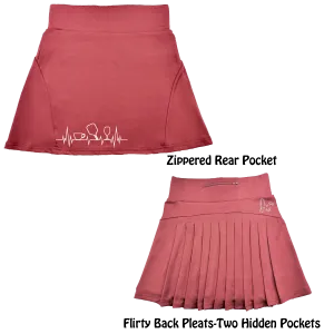 Coffee, Pickleball, Wine Heartbeat EGK | Women's Flirty Pickleball Skort