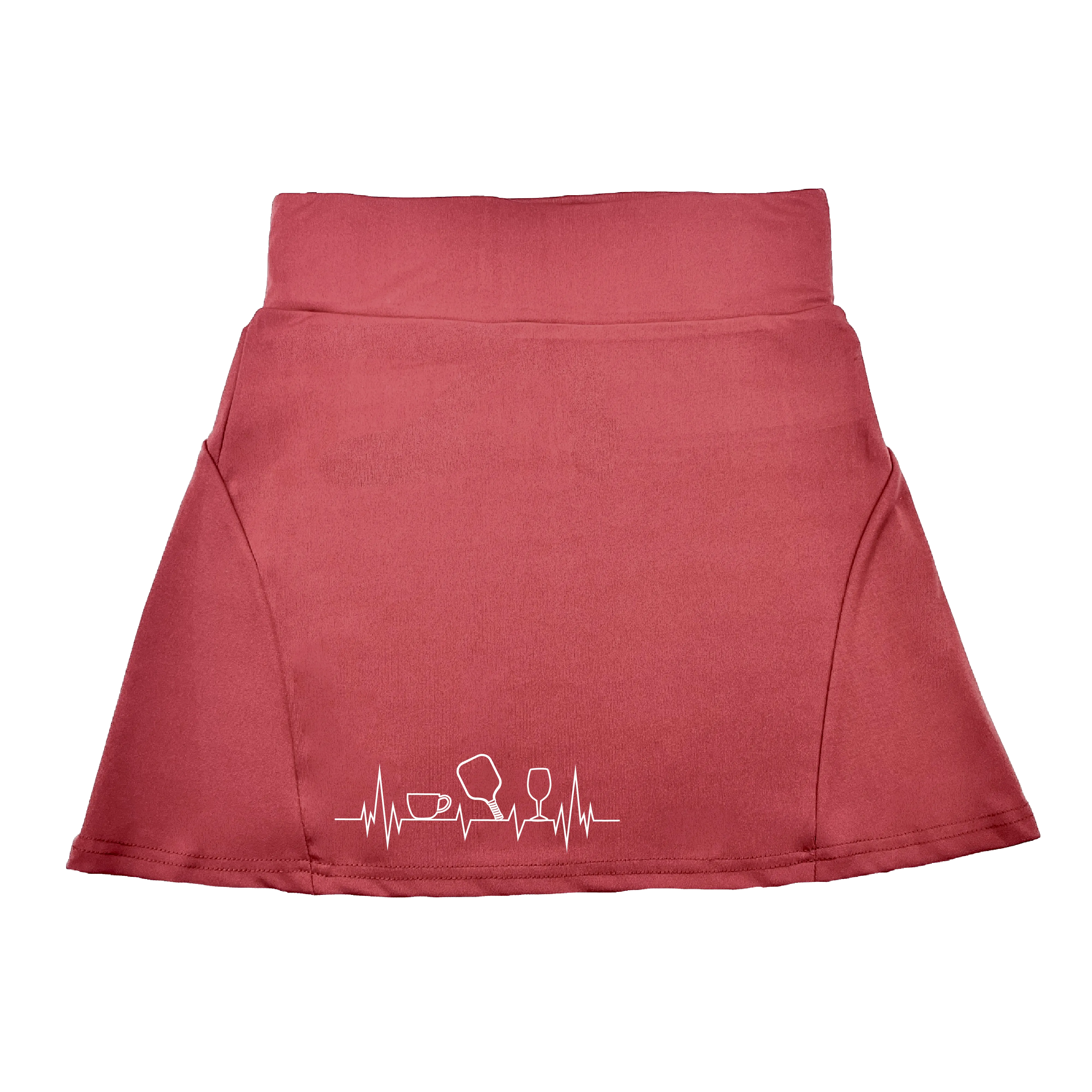 Coffee, Pickleball, Wine Heartbeat EGK | Women's Flirty Pickleball Skort