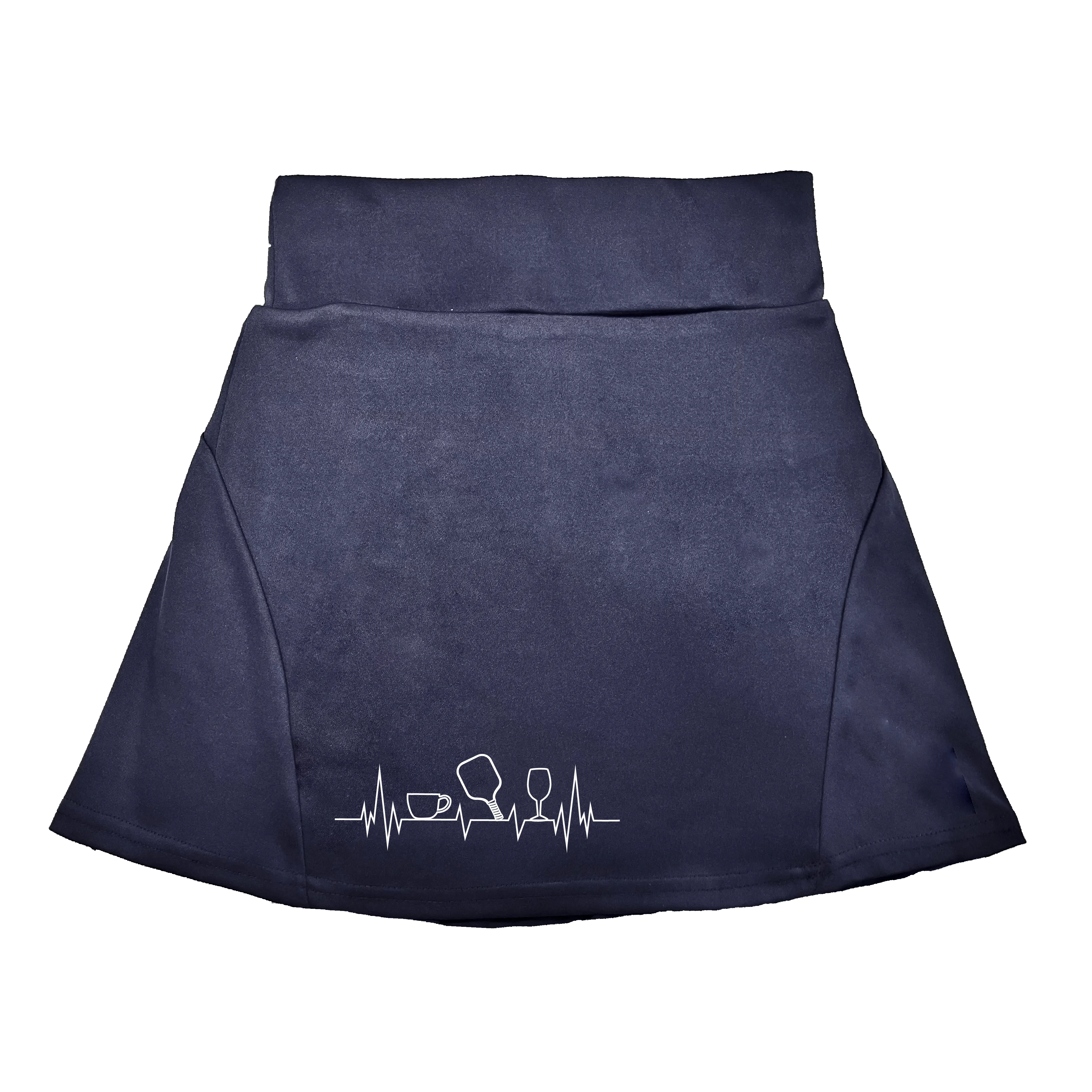 Coffee, Pickleball, Wine Heartbeat EGK | Women's Flirty Pickleball Skort