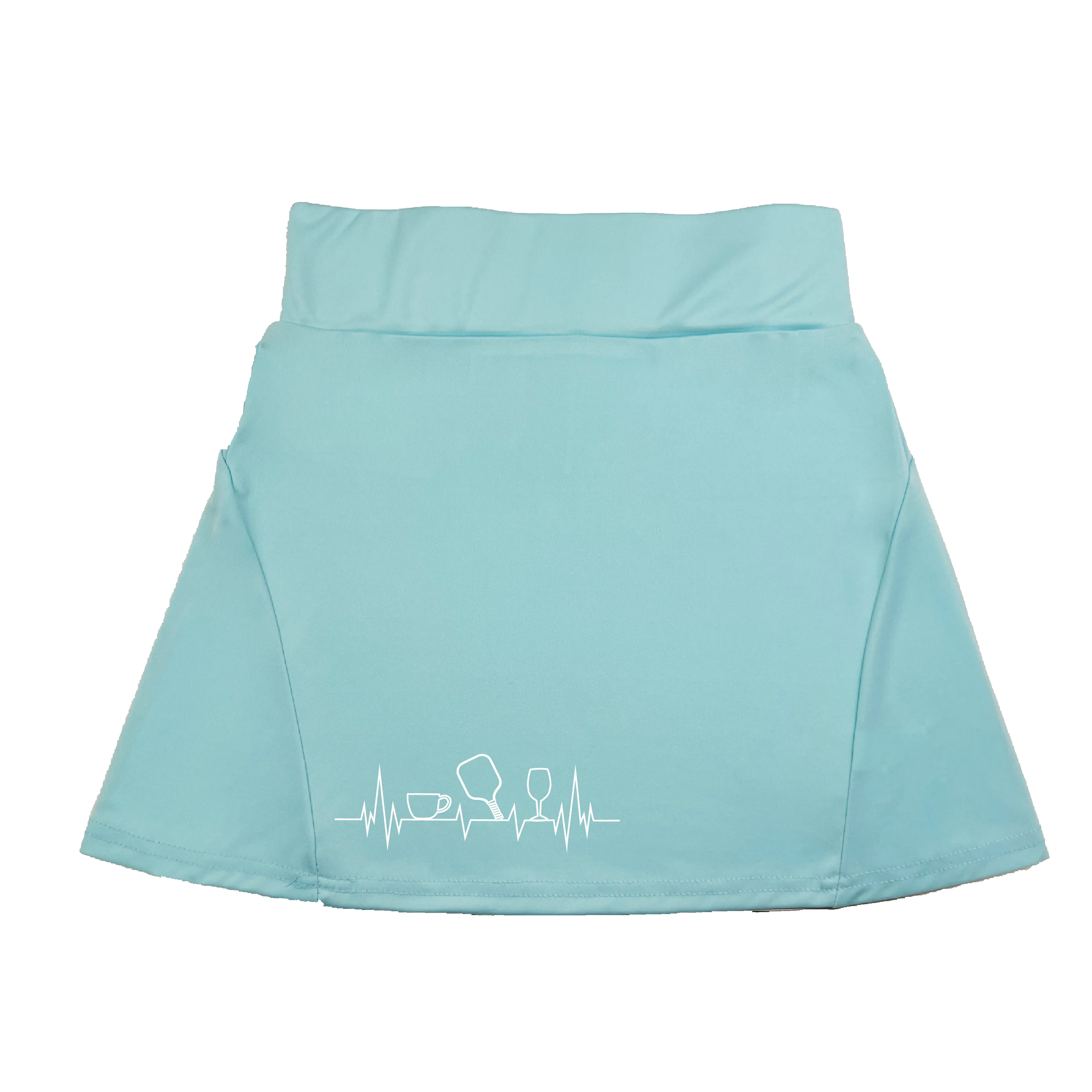 Coffee, Pickleball, Wine Heartbeat EGK | Women's Flirty Pickleball Skort