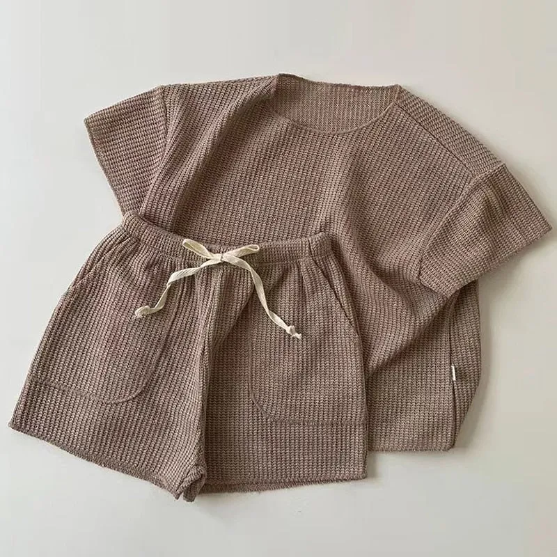 Cotton Waffle Top and Shorts Set