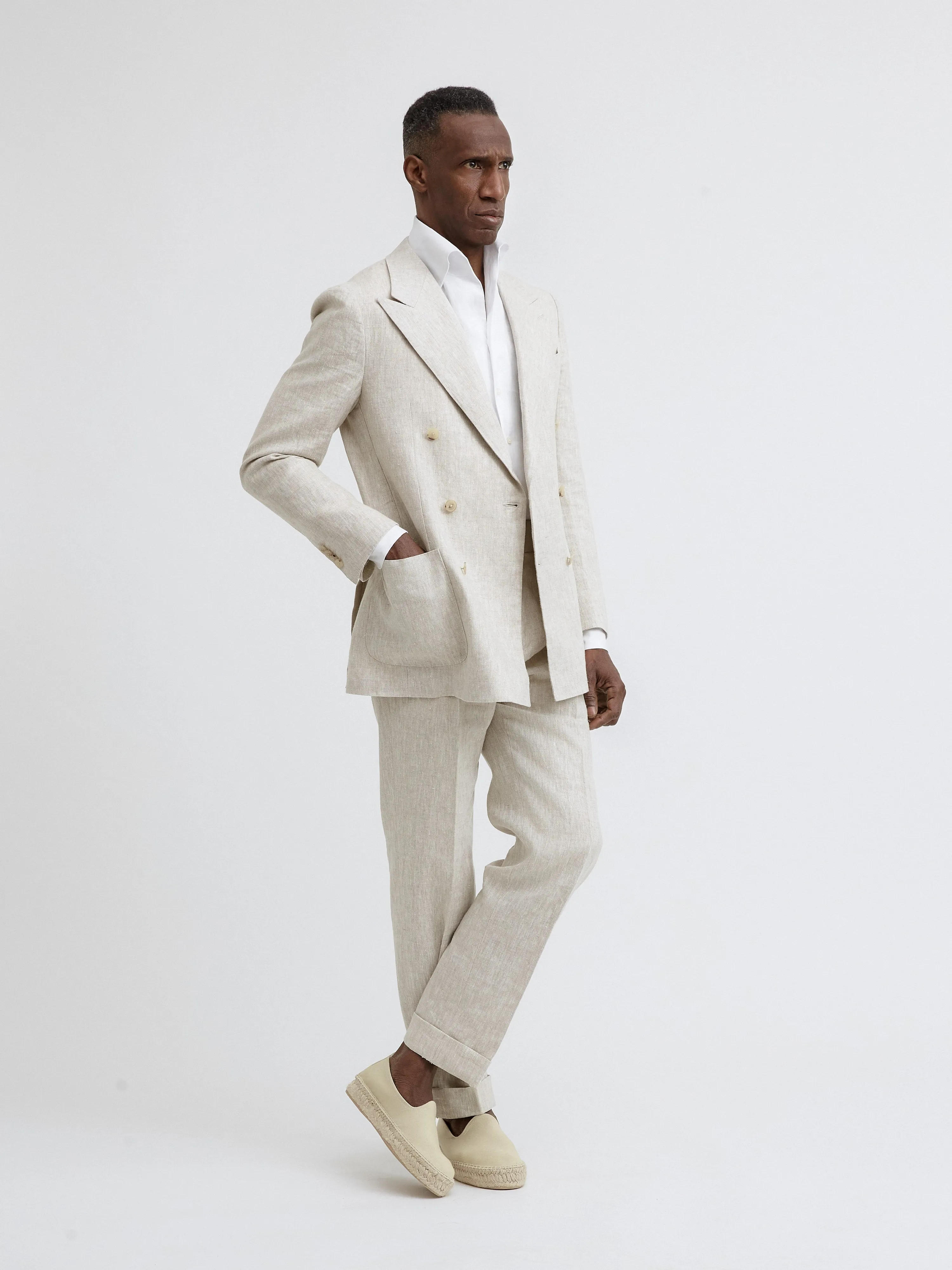 Cream Beige Linen Suit (DB)