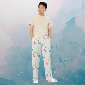 Cute Dino Print Unisex Wide Leg Pants