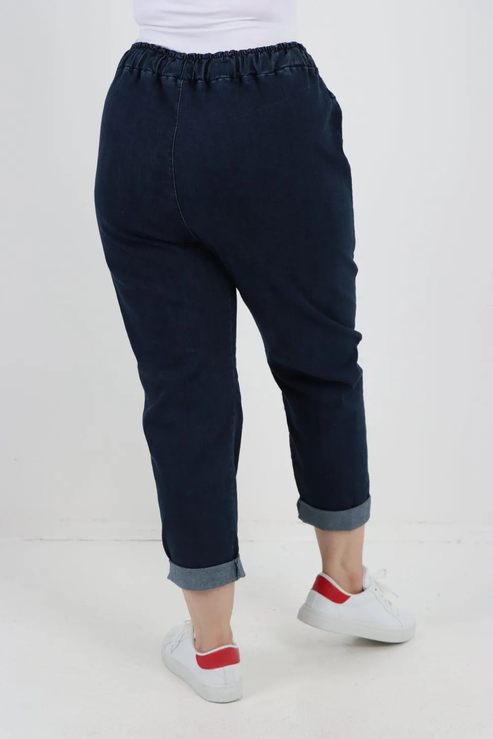 Drawstring Elasticated Waist Denim Trouser