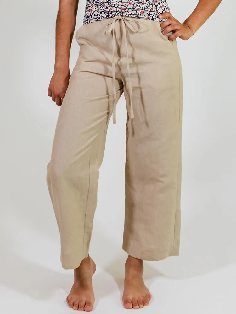 Emmy Drawstring Pant - Birch Linen