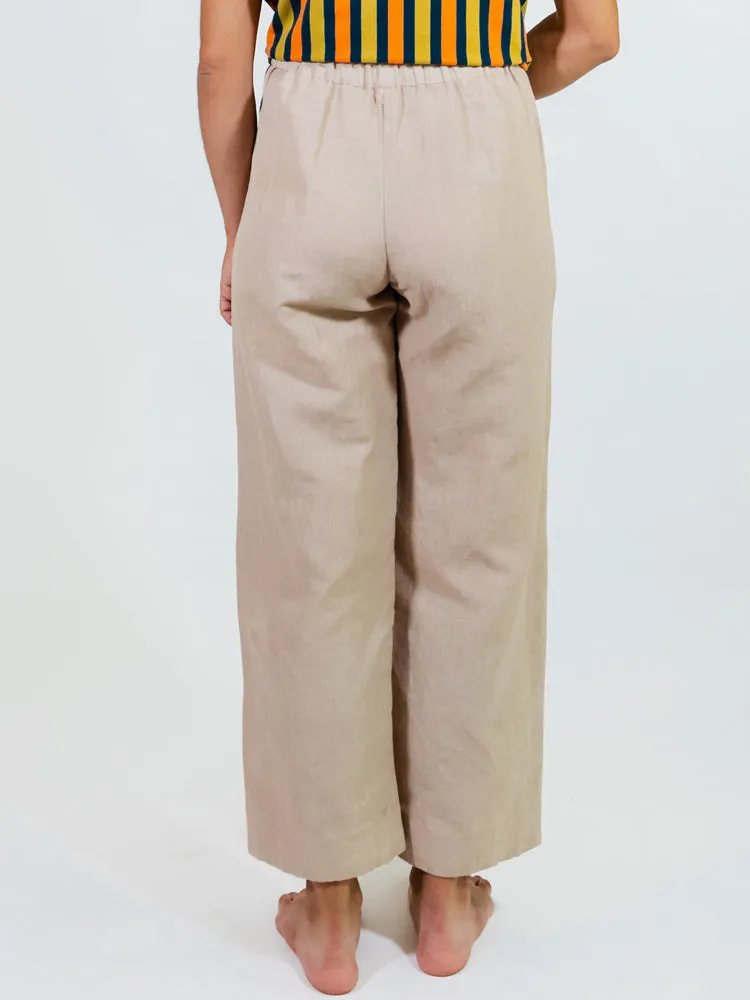 Emmy Drawstring Pant - Birch Linen