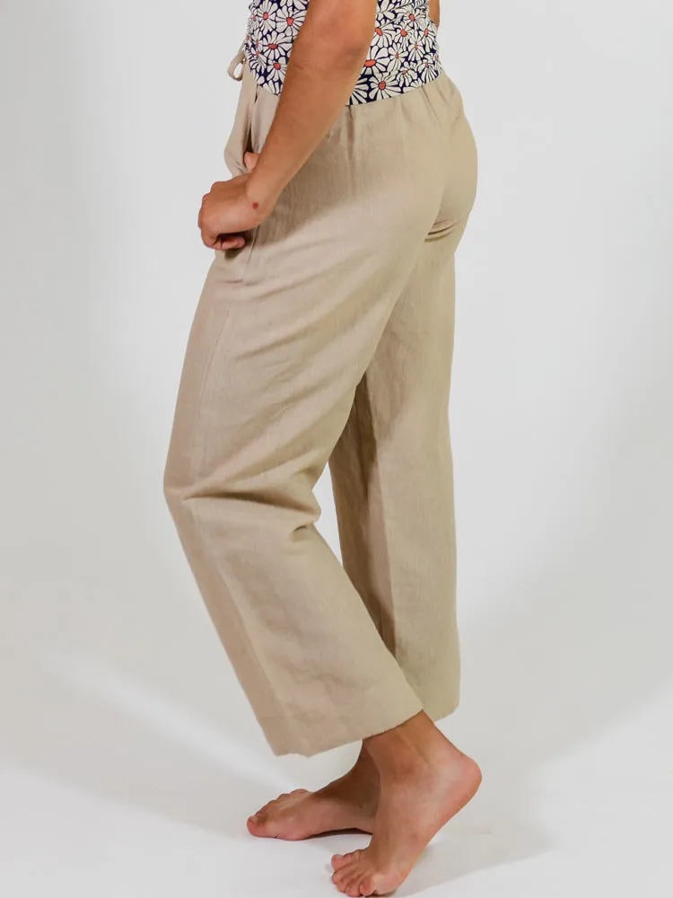 Emmy Drawstring Pant - Birch Linen