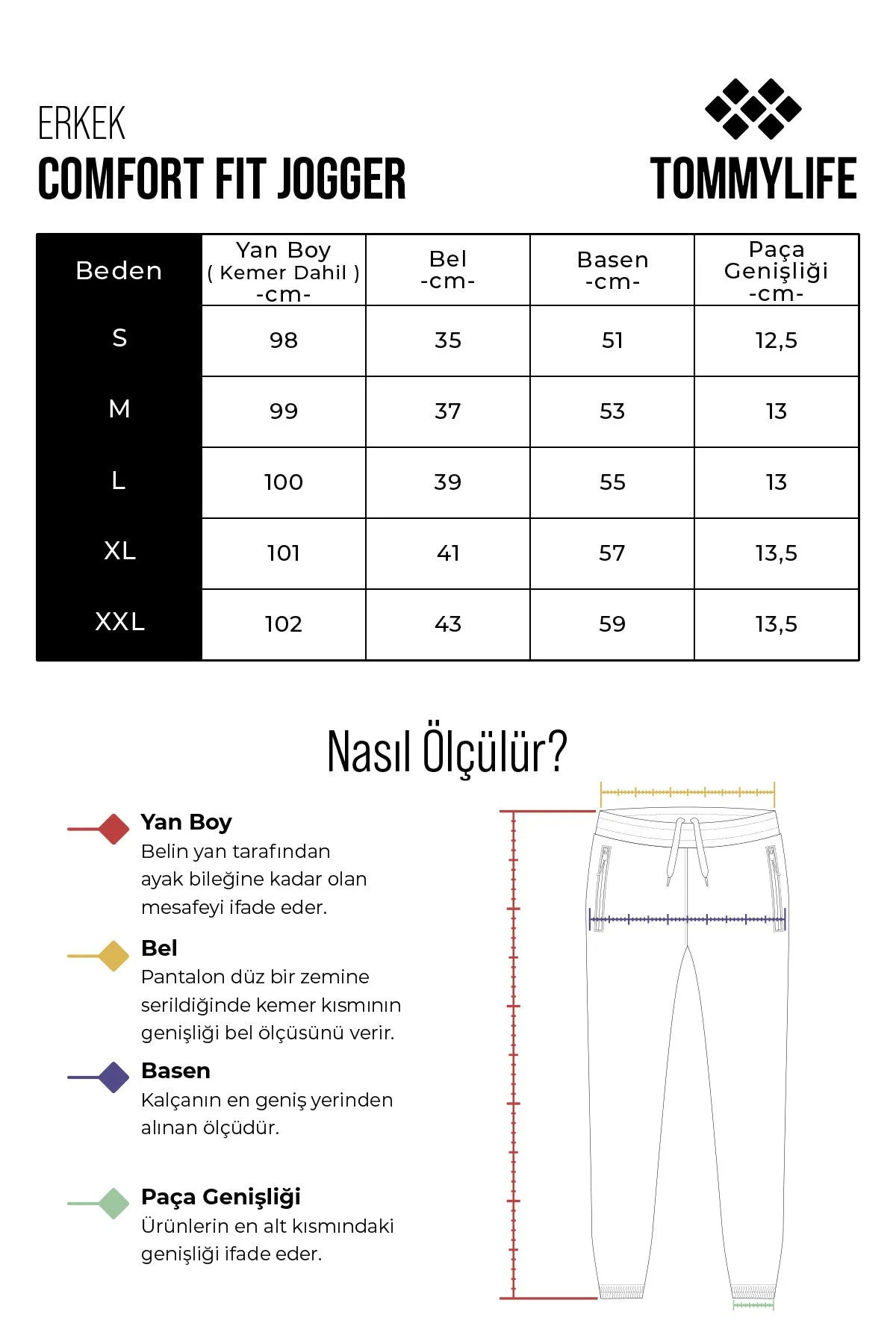 erkek basic cepli bağcikli rahat form lastik paça eşofman alti - 84826