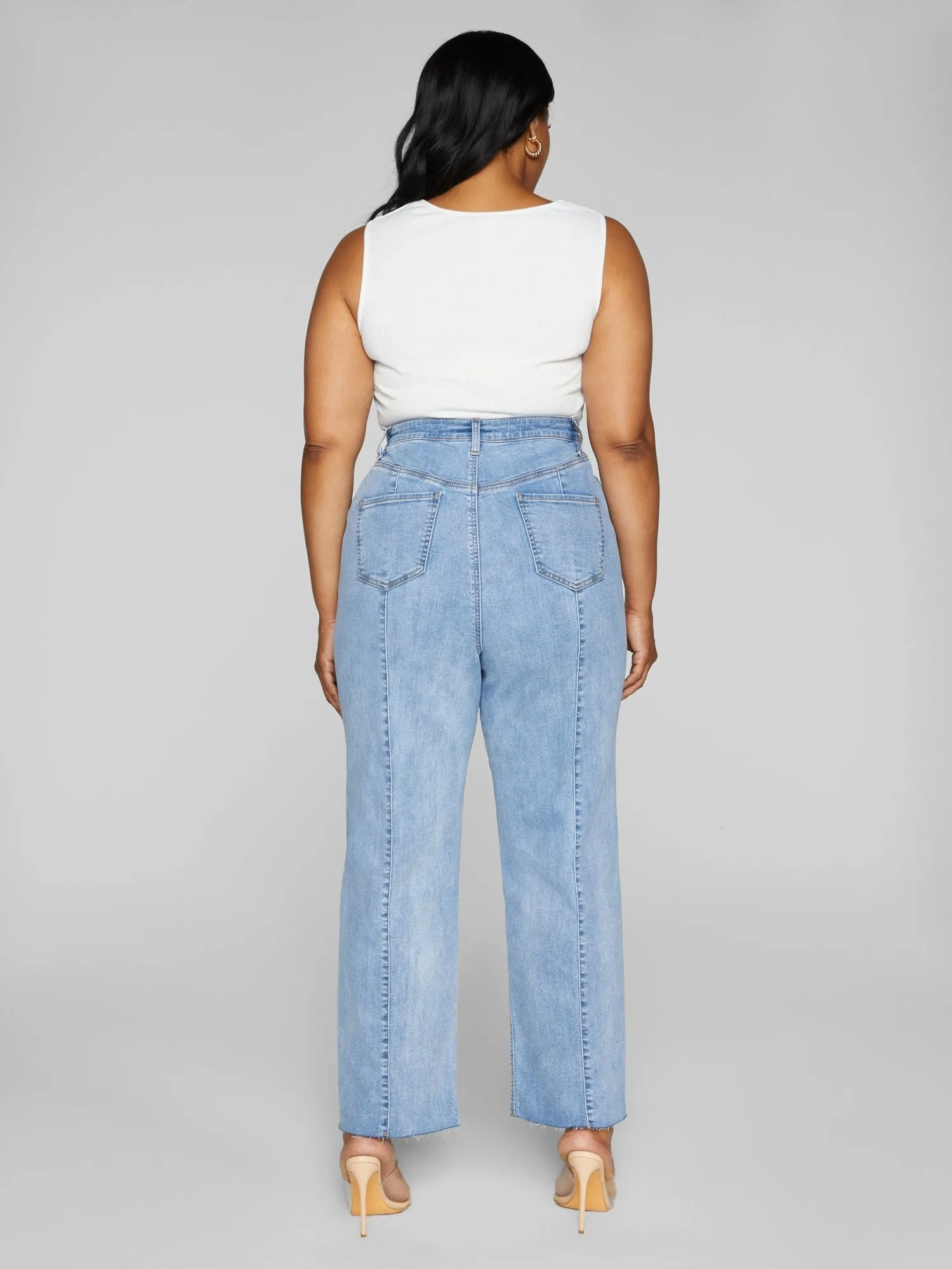 Fashion To Figure - High Rise Seam Detail Relaxed Fit Jeans