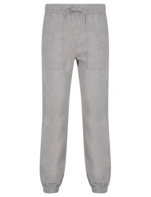 Fira Cotton Linen Comfort Fit Elasticated Waist Trousers in Grey - Tokyo Laundry