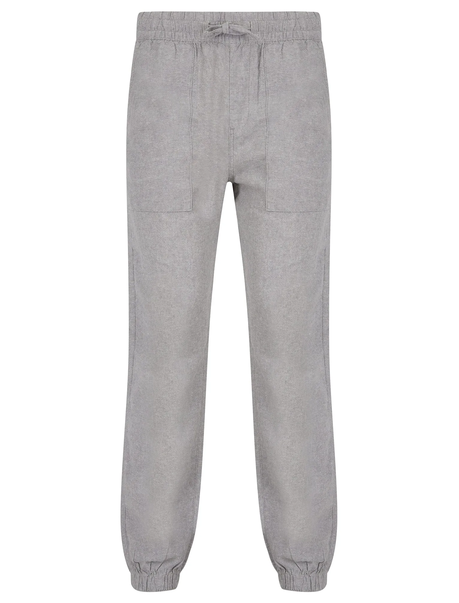 Fira Cotton Linen Comfort Fit Elasticated Waist Trousers in Grey - Tokyo Laundry