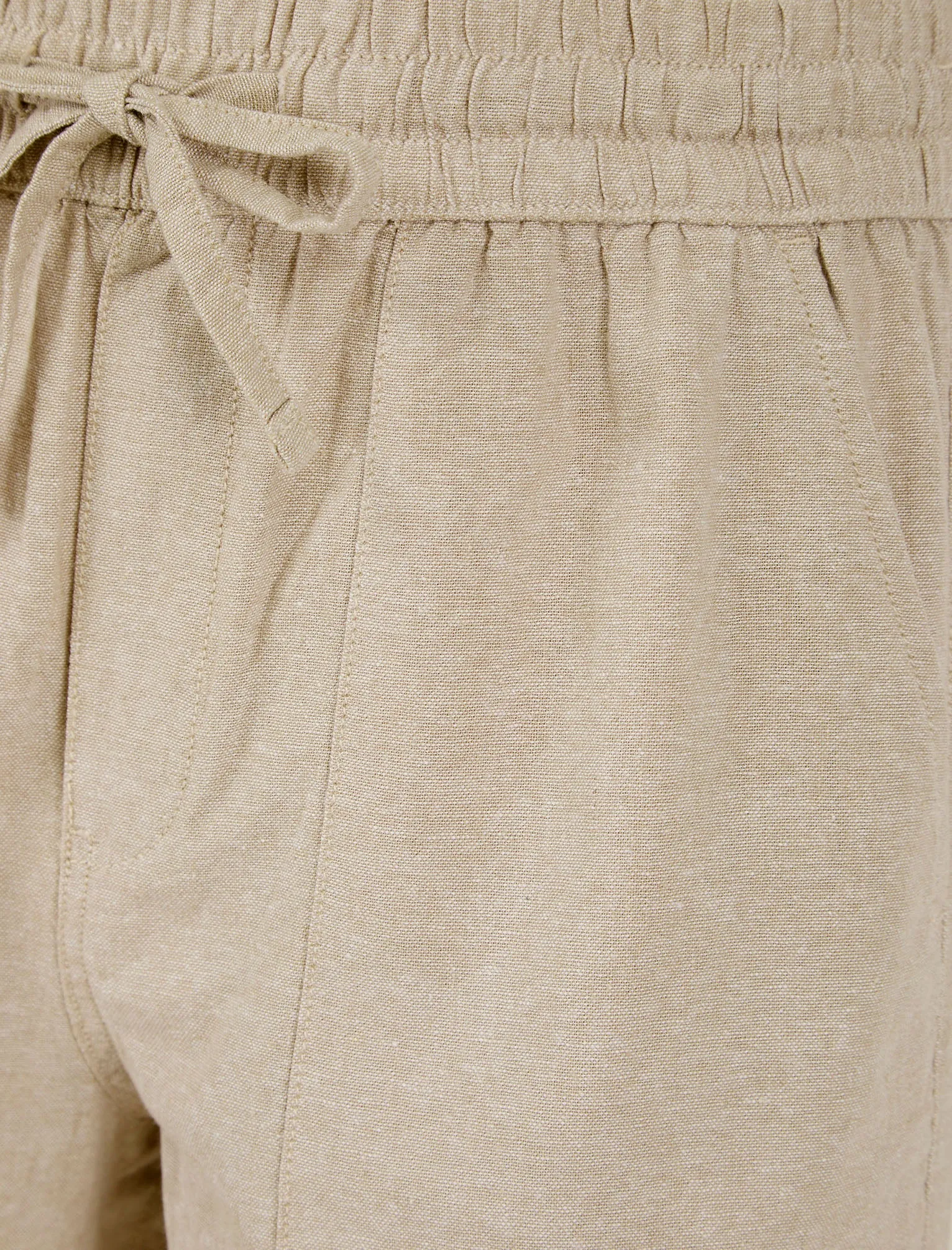 Fira Cotton Linen Comfort Fit Elasticated Waist Trousers in Nomad Sand - Tokyo Laundry