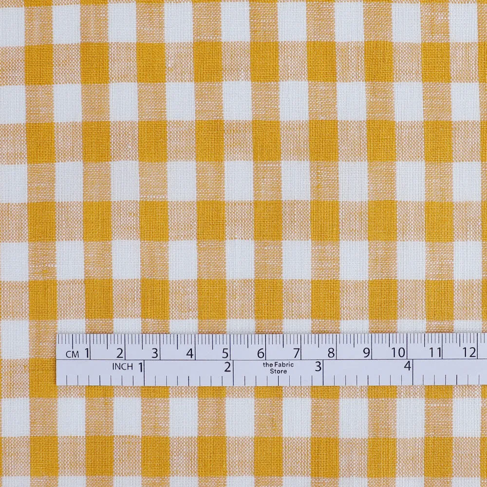 Gingham Linen - Canary