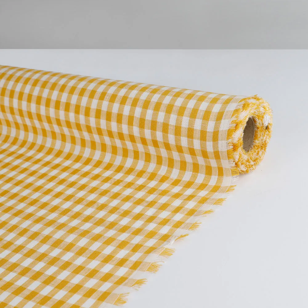 Gingham Linen - Canary