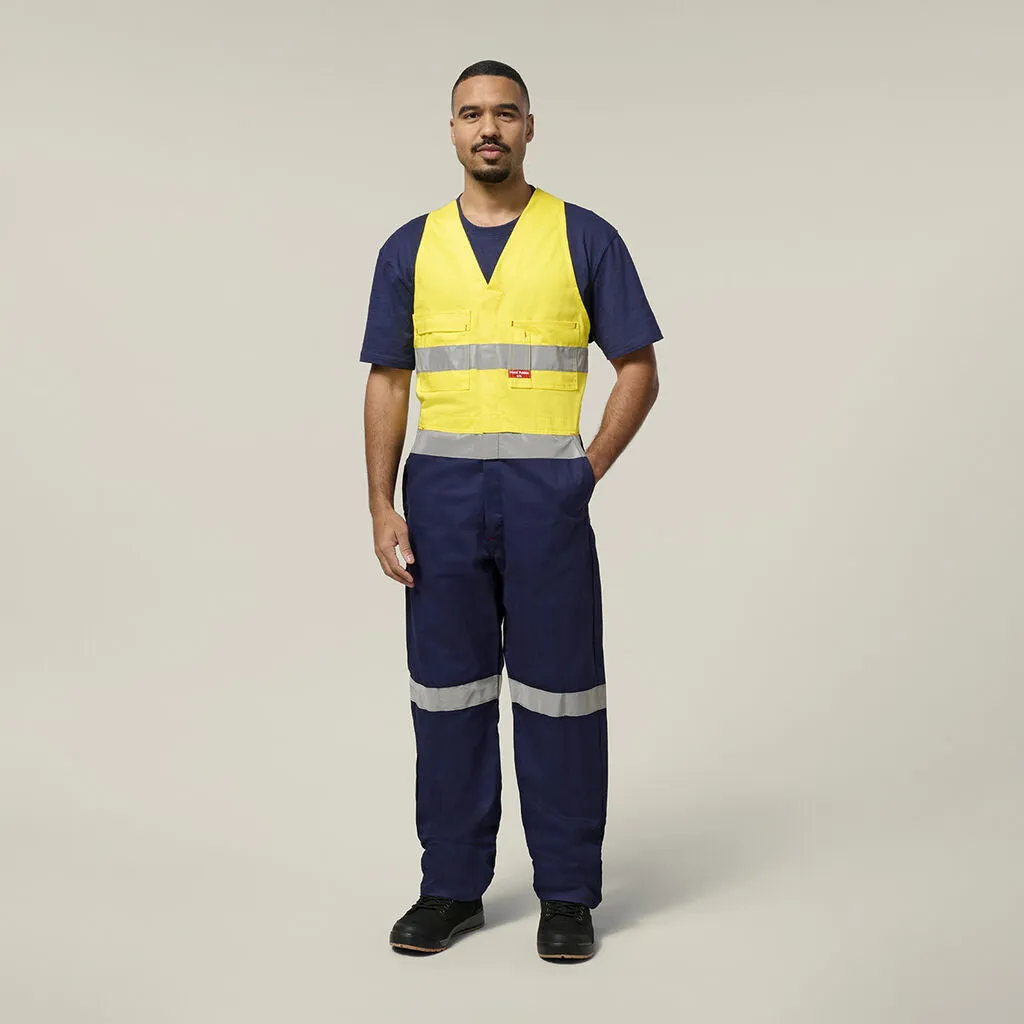 Hard Yakka Hi-Vis 2Tone Action Back Cotton Taped Overall (Y01055)