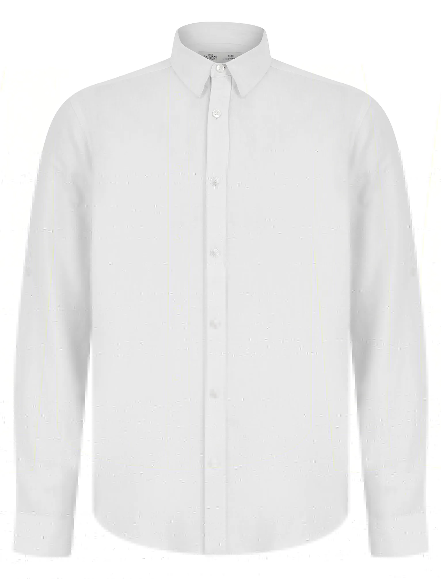 Helios Classic Collar Long Sleeve Cotton Linen Shirt in Bright White - Tokyo Laundry