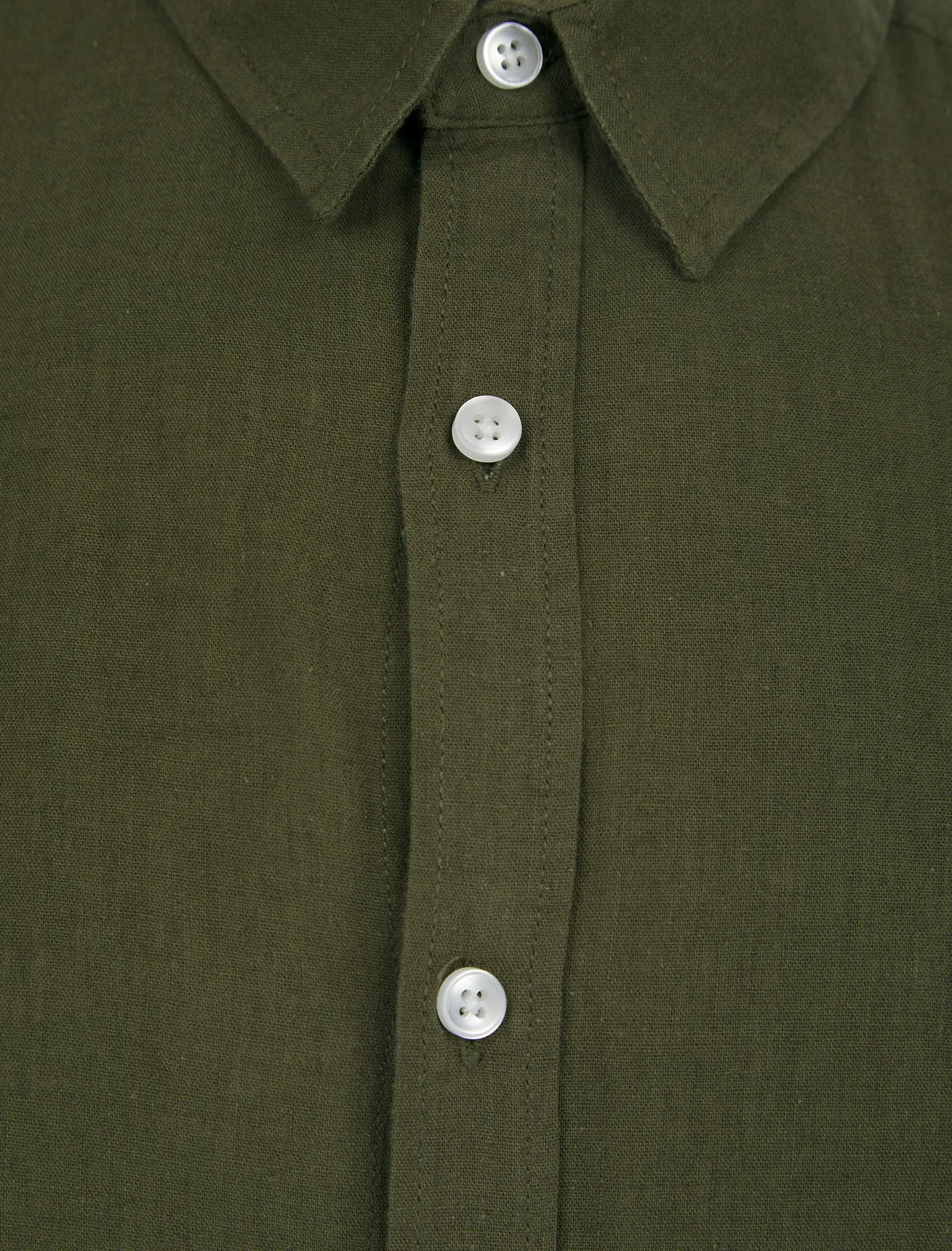 Helios Classic Collar Long Sleeve Cotton Linen Shirt in Ivy Green - Tokyo Laundry