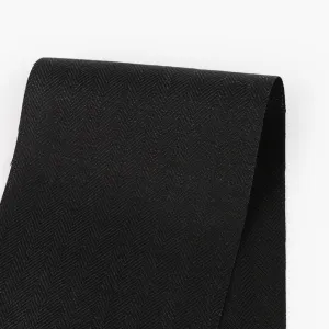 Herringbone Linen / Viscose - Black