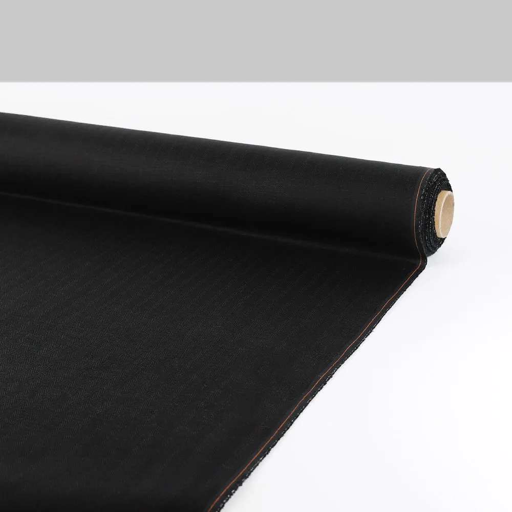 Herringbone Linen / Viscose - Black