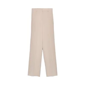 Hinnominate Elegant Beige Crepe Straight Trousers