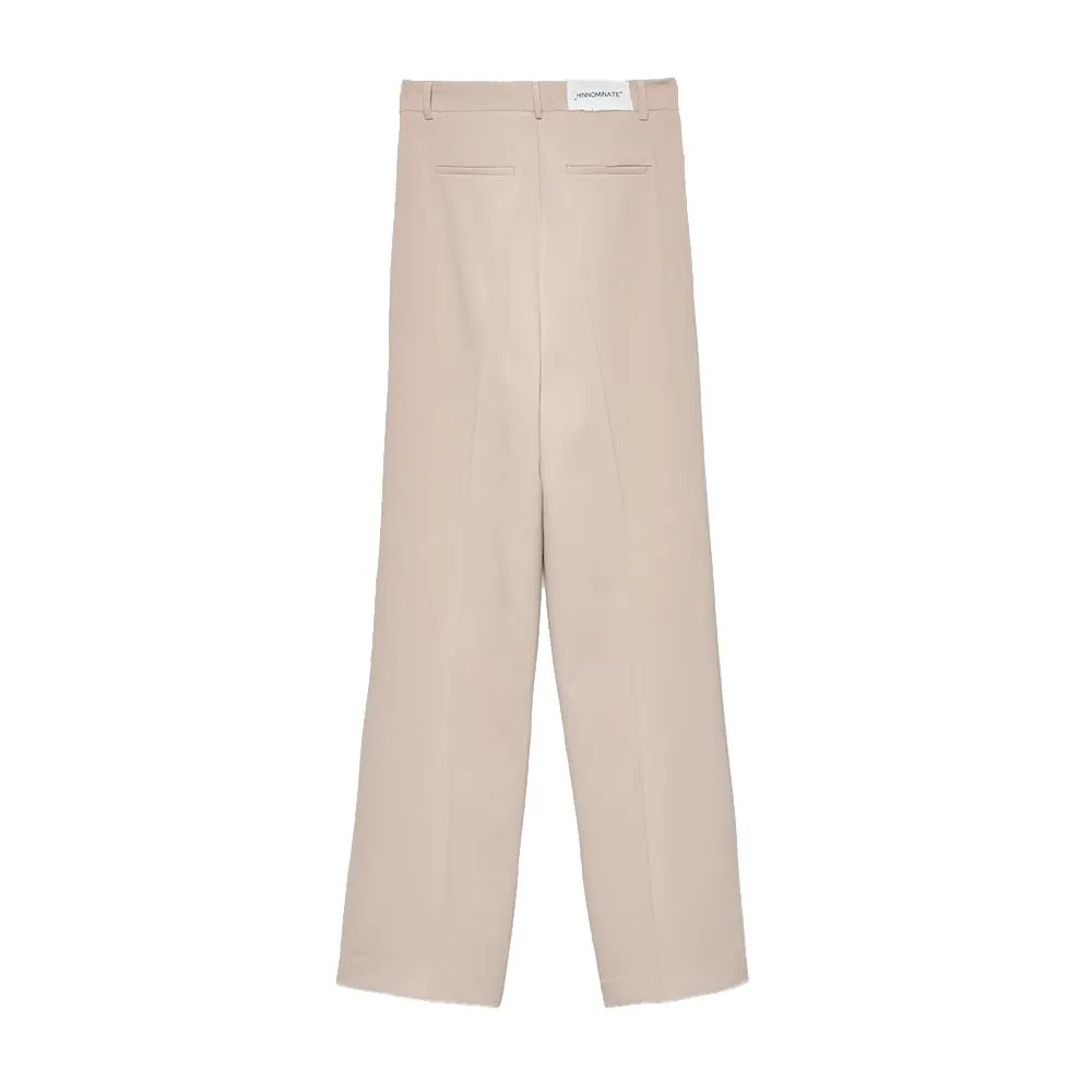 Hinnominate Elegant Beige Crepe Straight Trousers