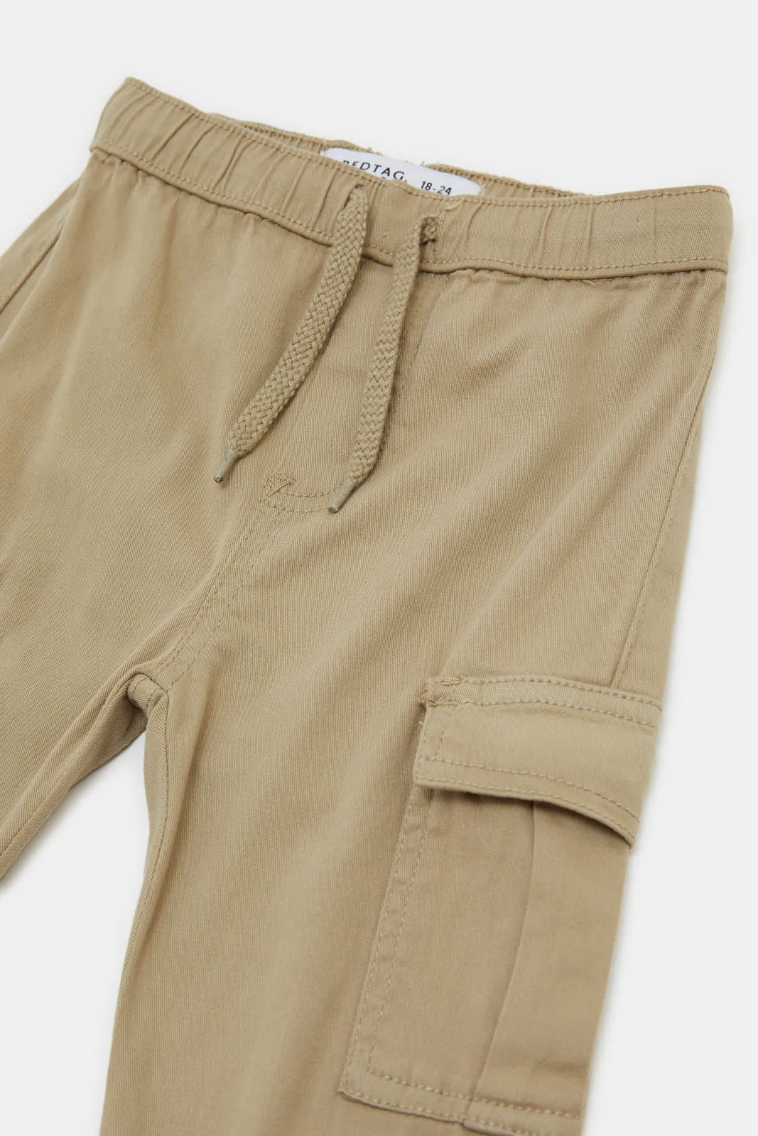 Infant Boys Beige Cargo Joggers