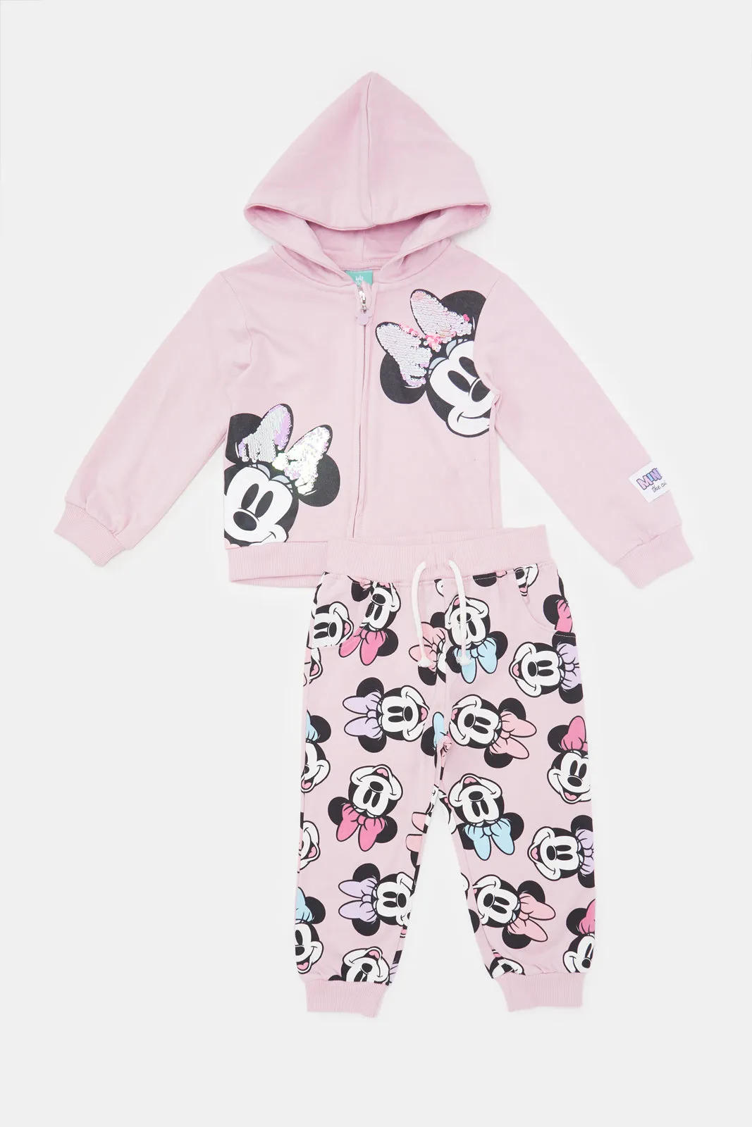 Infant Girls Pink Minnie Mouse Jogger Set (2 Piece)