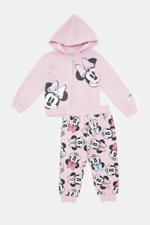 Infant Girls Pink Minnie Mouse Jogger Set (2 Piece)