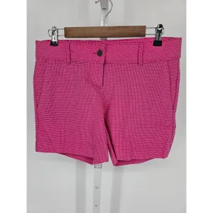 Isaac Mizrahi Womens Sz 4 Pink and White Polka Dot Chino Shorts Cotton Blend