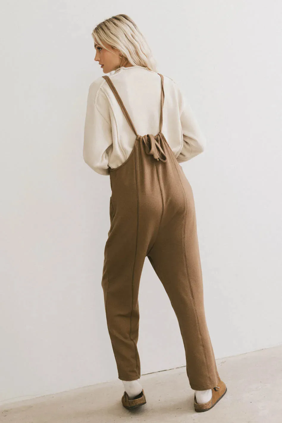 Kestrel Knit Overalls in Mocha