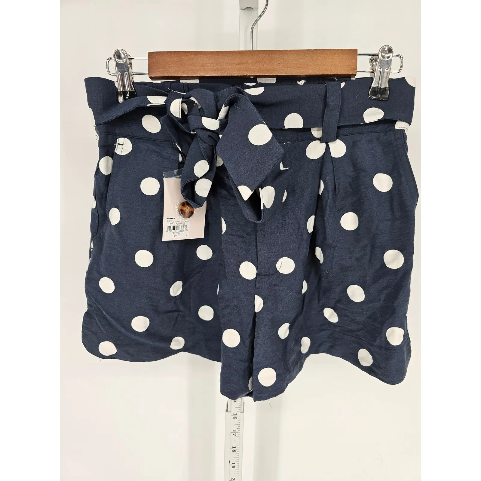 LC Lauren Conrad Womens Sz S Blue and White Polka Dot Shorts NEW