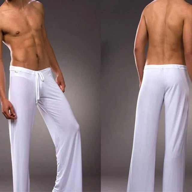 Man Long Pant Sleepwear Comfy Breathable Slip Trousers